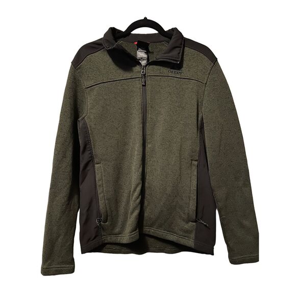 Gerry Mens Long Sleeve Lined Full Zip Green Black Jacket Sz M Medium - Picture 1 of 3